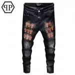 acheter philipp plein jeans for hommes france coupe droite strass crane skinny noir p02